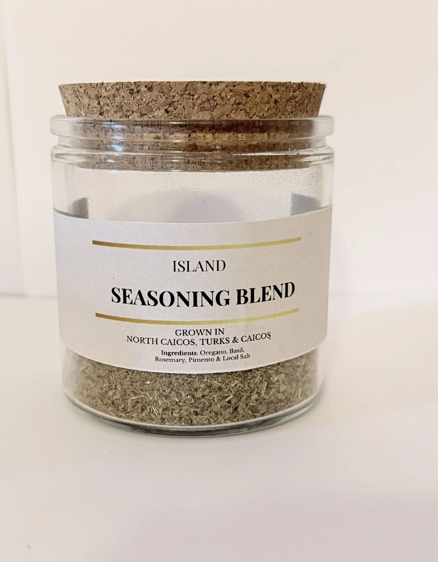 Mystique Atelier Circle island seasoning blend in a glass keepsake jar